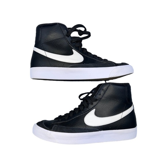 Nike Other - Nike Blazer Mid Black White High Top Sneakers Size 6.5 Excellent Condition